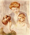 Mary Cassatt - A Baby Smiling at Two Young Women 1873