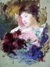 Mary Cassatt - Young Girl Holding a Loose Bouquet 1880