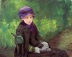 Mary Cassatt - Susan Seated Outdoors Wearing a Purple Hat 1881