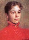 Mary Cassatt - Portrait of a Young Woman in a Red Dress 1882
