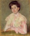 Mary Cassatt - Portrait of a Lady. Portrait of a Smiling Woman in a Pink Blouse 1890