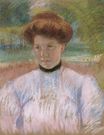 Mary Cassatt - Young Woman with Auburn Hair in a Pink Blouse 1895