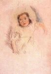 Mary Cassatt - Margot Wearing a Bonnet drypoint with hand coloring 1903