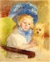 Mary Cassatt - Simone in a Large Plumed Hat, Seated, Holding a Griffon Dog 1903