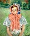 Mary Cassatt - Girl in a Bonnet Tied with a Large Pink Bow 1909