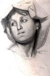 Edgar Degas - Head of a Young Roman Girl 1856