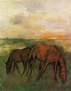 Edgar Degas - Two Horses in a Pasture 1871