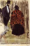 Edgar Degas - Ludovic Halevy Speaking with Madame Cardinal 1877