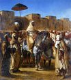 Muley Abd-ar-Rhaman, The Sultan of Morocco, leaving his Palace of Meknes with his entourage 1845