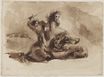Horse and Rider Attacked by a Lion 1851-1856
