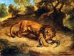 Lion and Caiman. Lion Clutching a Lizard or Lion Devouring an Alligator 1855