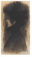 Girl with hat and cape in profil 1897