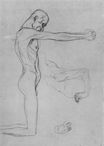 Kneeling Male Nude With Sprawled Out Arms, Male Torso 1902