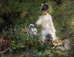 Young woman among the flowers 1879