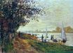 Claude Monet - The Riverbank at Petit-Gennevilliers, Sunset 1875
