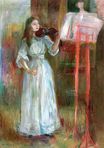Berthe Morisot - Julie Manet Playing the Violin in a White Dress 1894