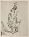 Rembrandt van Rijn - A Beggar Standing and Leaning on a Stick 1632