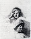 Rembrandt van Rijn - Sheet Of Sketches With A Portrait Of Saskia 1635