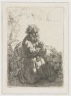 Rembrandt van Rijn - St. Jerome kneeling in prayer, looking down 1635