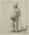 Rembrandt van Rijn - A Ragged Peasant with his Hands Behind Him 1635