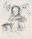Rembrandt van Rijn - Five studies of Saskia and one of an older woman 1636