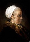 Rembrandt van Rijn - Lighting Study of an Elderly Woman in a White Cap 1640