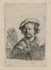 Rembrandt van Rijn - Self Portrait in a Flat Cap and Embroidered Dress 1642