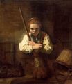 Rembrandt van Rijn - A Girl with a Broom 1651