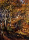 Renoir Pierre-Auguste - The painter Jules le Coeur walking his dogs in the forest of Fontainebleau 1866