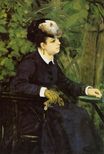 Pierre-Auguste Renoir - Woman in a garden. Woman with a seagull 1868