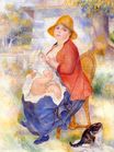 Auguste Renoir - Motherhood. Woman breastfeeding her child 1886