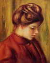 Renoir Pierre-Auguste - Profile of a woman in a red blouse 1897