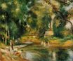 Renoir Pierre-Auguste - Essoyes landscape. Washerwoman and bathers 1900