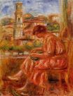Auguste Renoir - Woman at the window with a view of Nice 1918