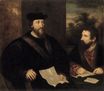 Tiziano Vecelli - French Cardinal Georges d`Armagnac and his secretary G. Philandrier 1510-1576